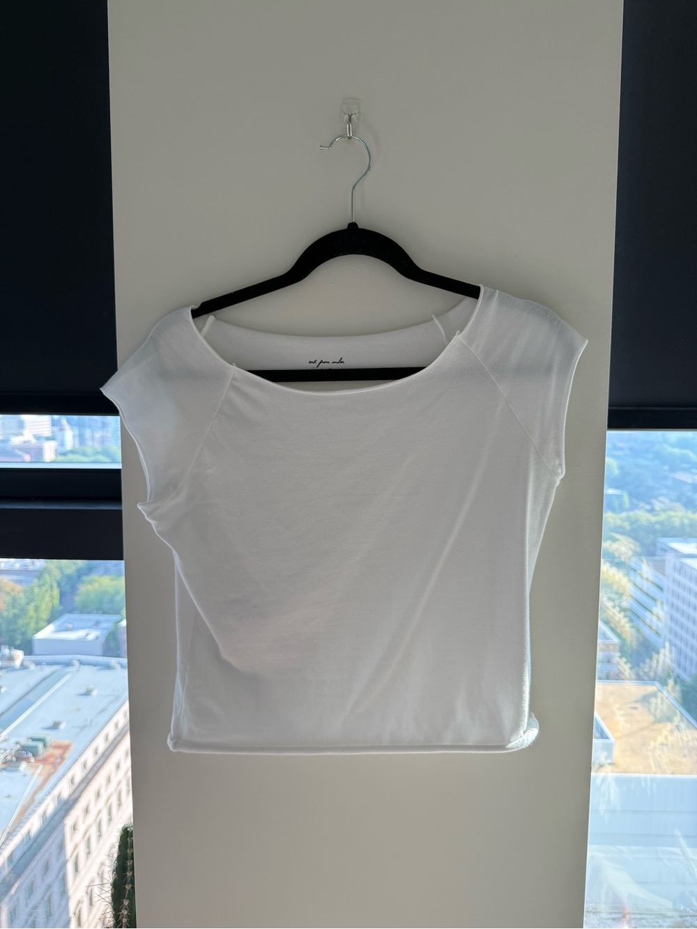 Urban Outfitters Out From Under Cotton Compression Boatneck Cropped Tee